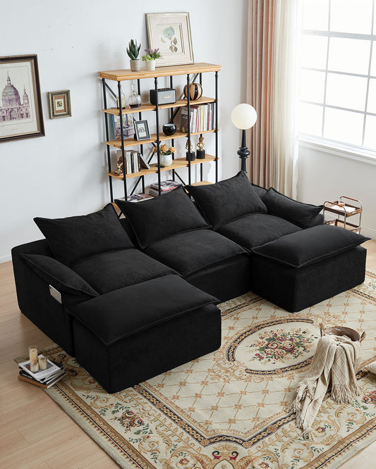 50008-U shaped Cloud Sofa-Black