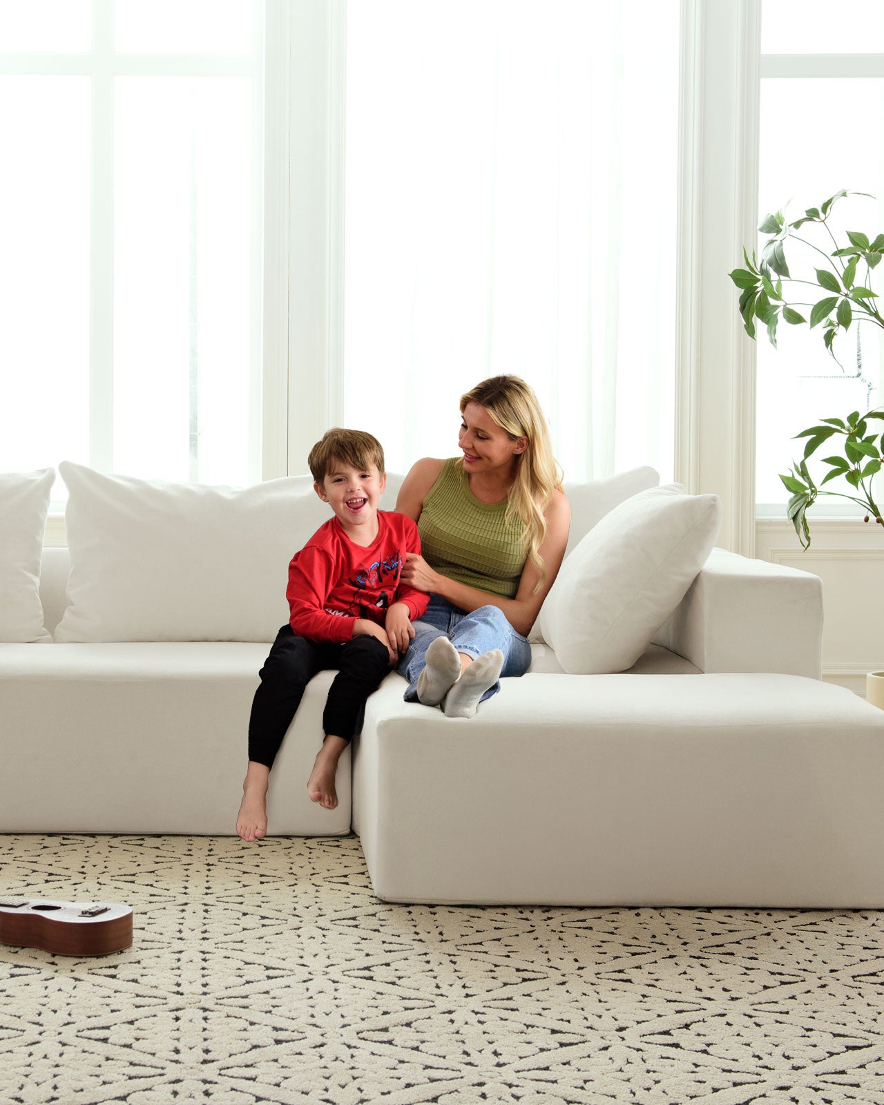 L-shaped cloud sofa