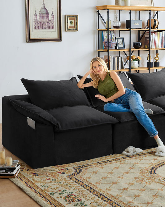 50008-U shaped Cloud Sofa-Black