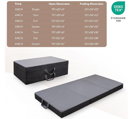 Vamcheer Tri Folding Mattress