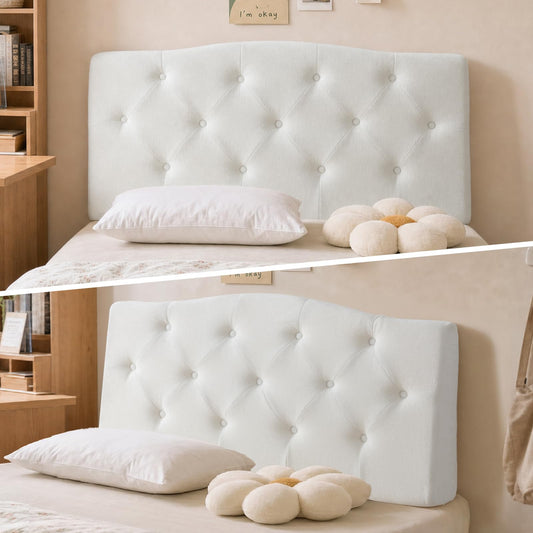 Vamcheer King Size Headboard Only-Modern Upholstered Headboard for Bed, Height Adjustable Head Board with High-Density Foam, Luxury Texture Easy Assembly, Cream