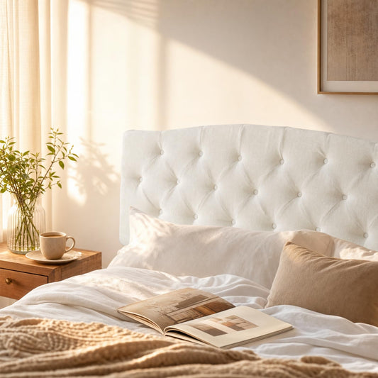 Vamcheer King Size Headboard Only-Modern Upholstered Headboard for Bed, Height Adjustable Head Board with High-Density Foam, Luxury Texture Easy Assembly, Cream